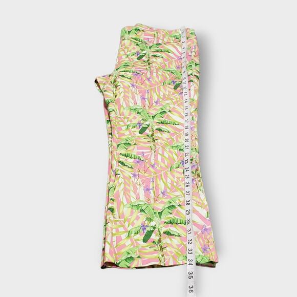 J. Mclaughlin Ivy Pant Pink Tropical Floral Sz 10 Crop Flare Pull On Stretch - Picture 12 of 12